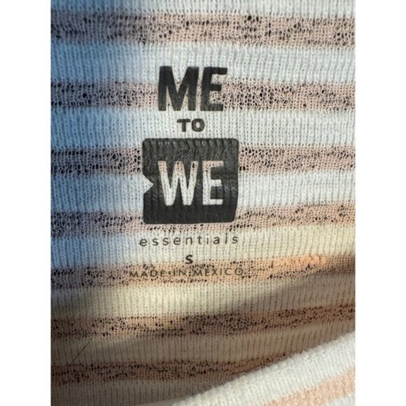 Striped‎ ME to WE T-Shirt Small Beige Cream Short Sleeve Top - Picture 3 of 4